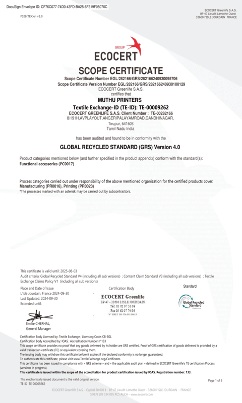 GRS Certificate